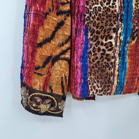 Colorful Beautiful Alberto Malaki Cardigan Woman’s size medium art to wear crink - Picture 10 of 11